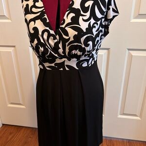 Elegant Black and White Patterned Dress